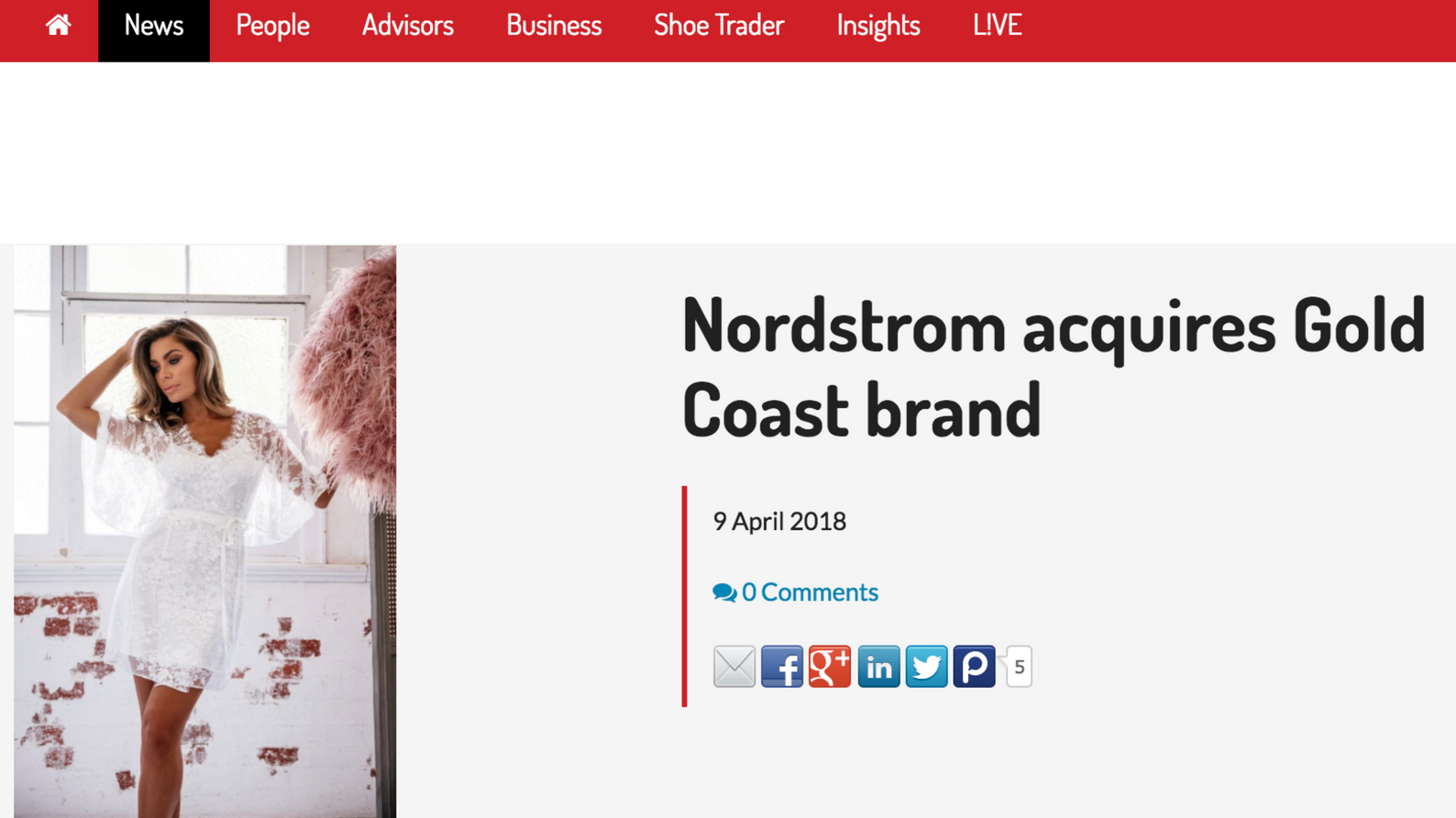 Ragtrader: Nordstrom Acquires Gold Coast Brand