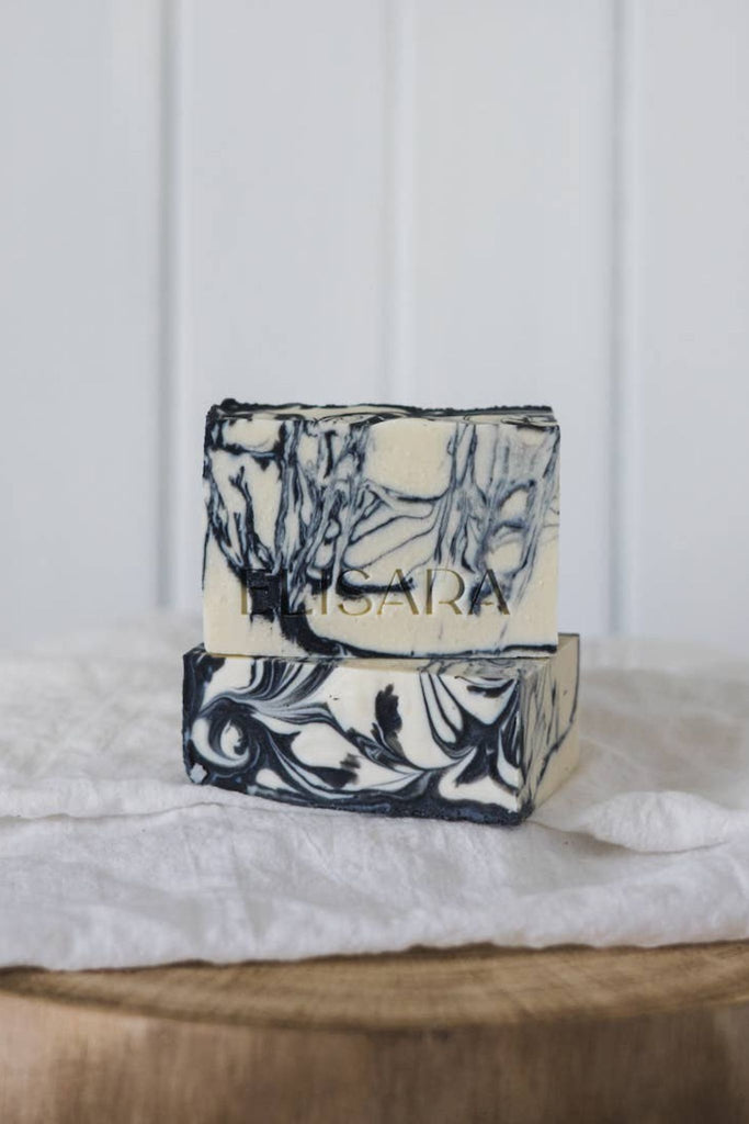 Charcoal Detox Natural Soap Bar White With Black | Homebodii