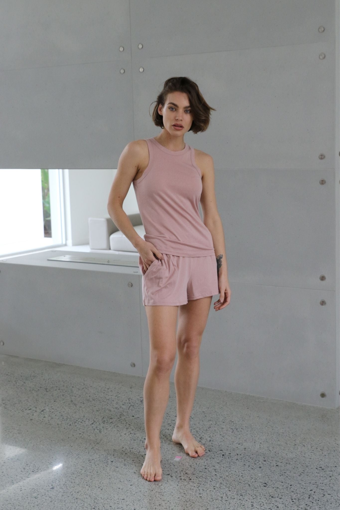 Homebodii Basic Tencel™ Womens Singlet Blush | Homebodii