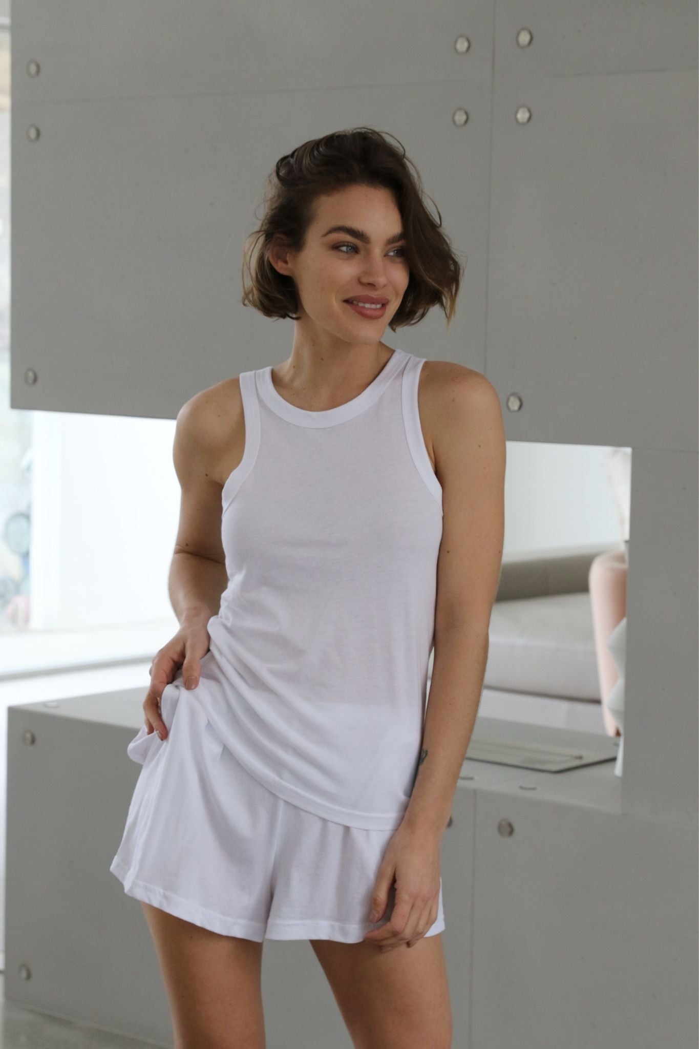 Homebodii Basic Tencel™ Womens Basic Short White | Homebodii