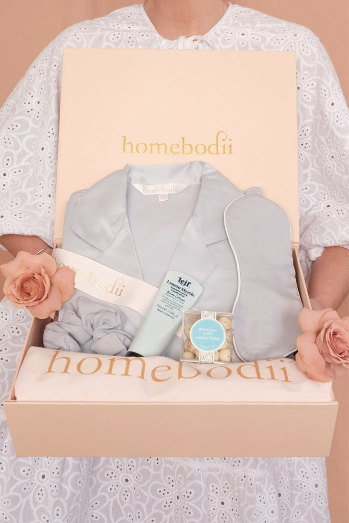Luxury Lounging Personalised Gift Hamper By Homebodii Eggshell Blue | Homebodii