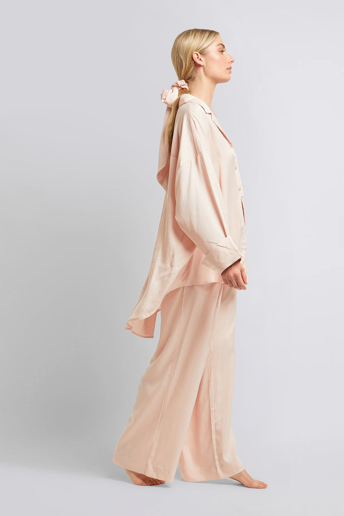 Genevieve Luxury Oversized Tencel™ Pyjama Set Blush | Homebodii