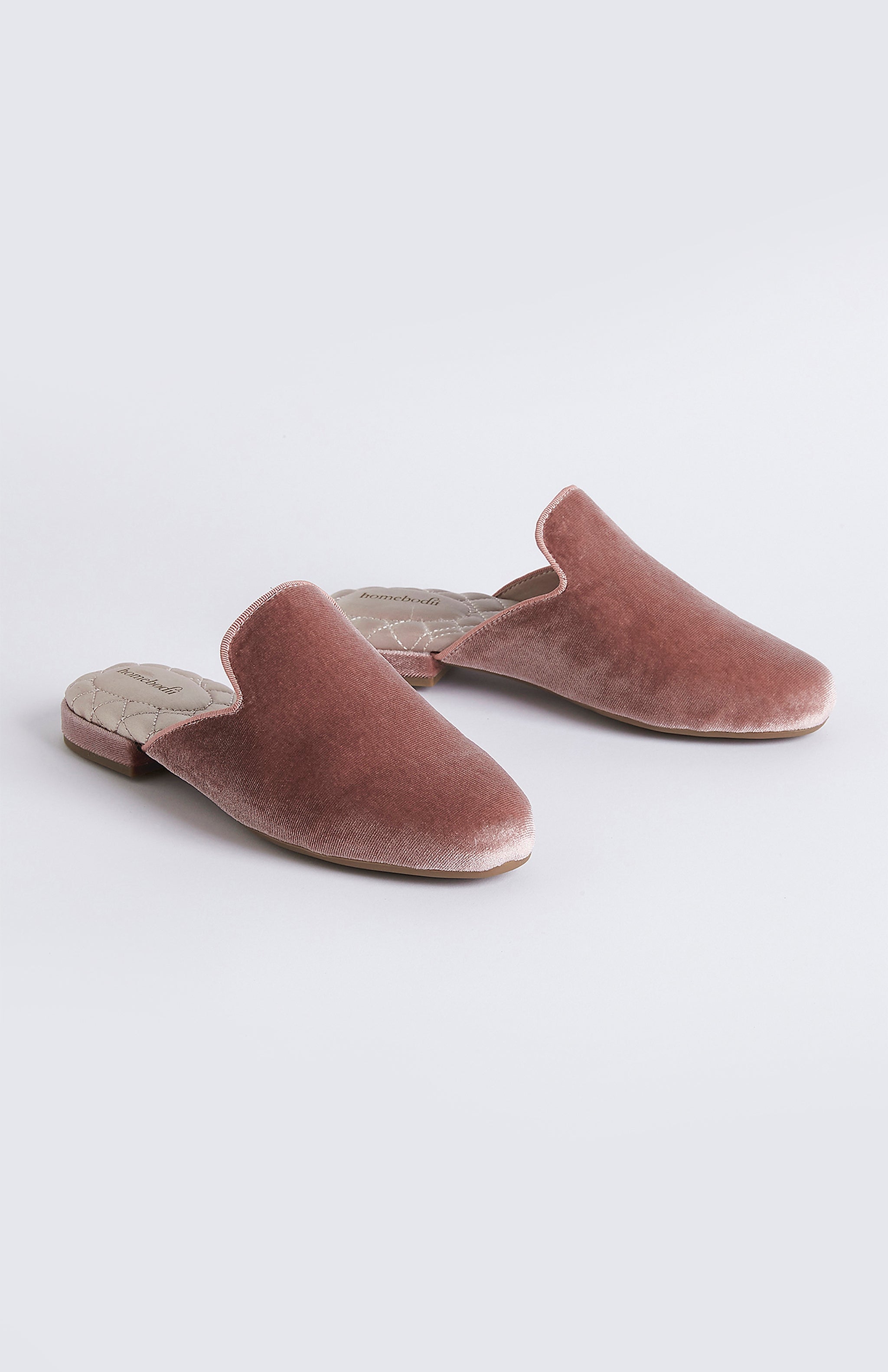 Florence Luxury Velvet Slipper Dusty Rose | Homebodii