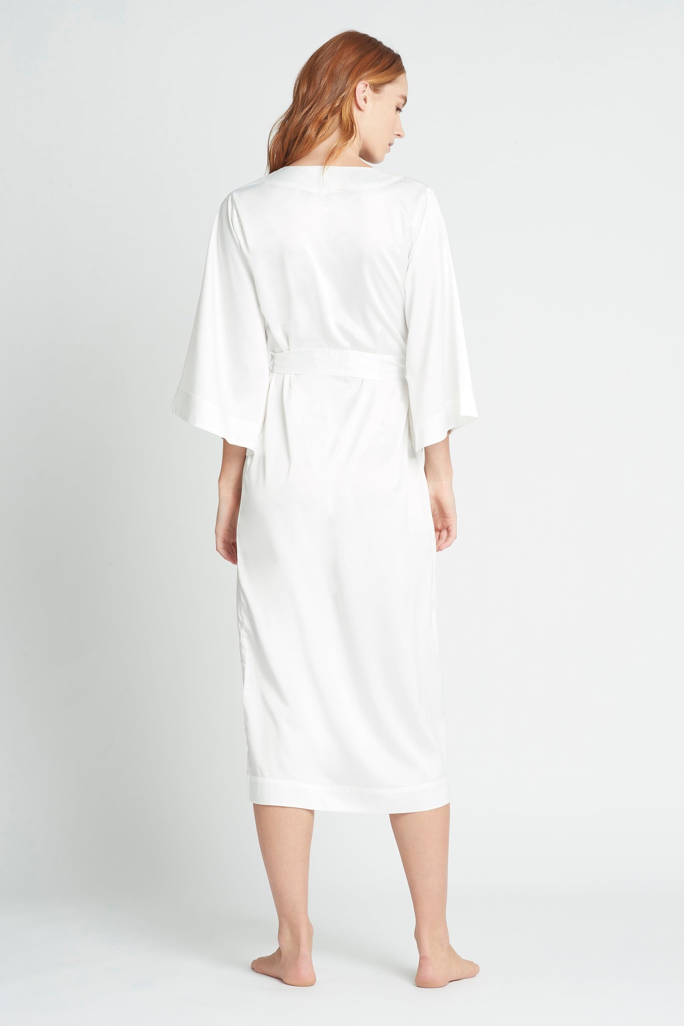 Jasmine Womens Luxury Satin Personalised Long White | Homebodii