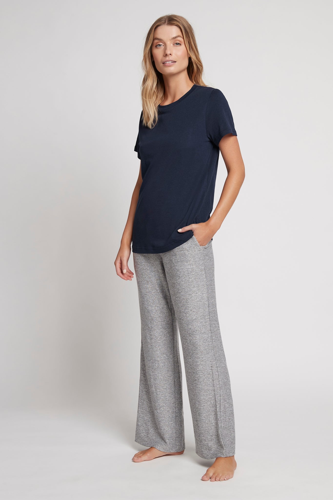 Homebodii Basic Tencel™ Womens TShirt Navy | Homebodii