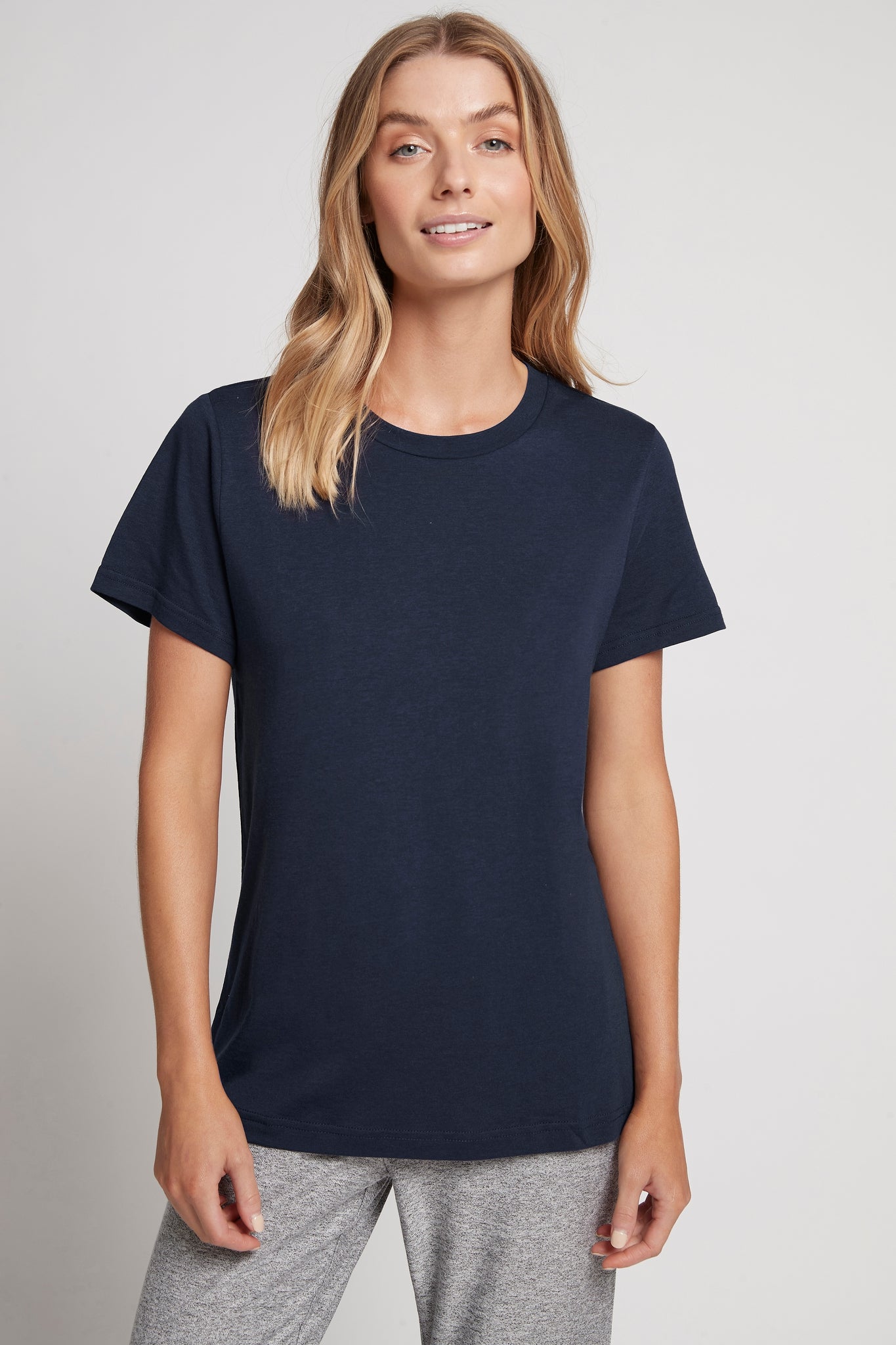 Homebodii Basic Tencel™ Womens TShirt Navy | Homebodii