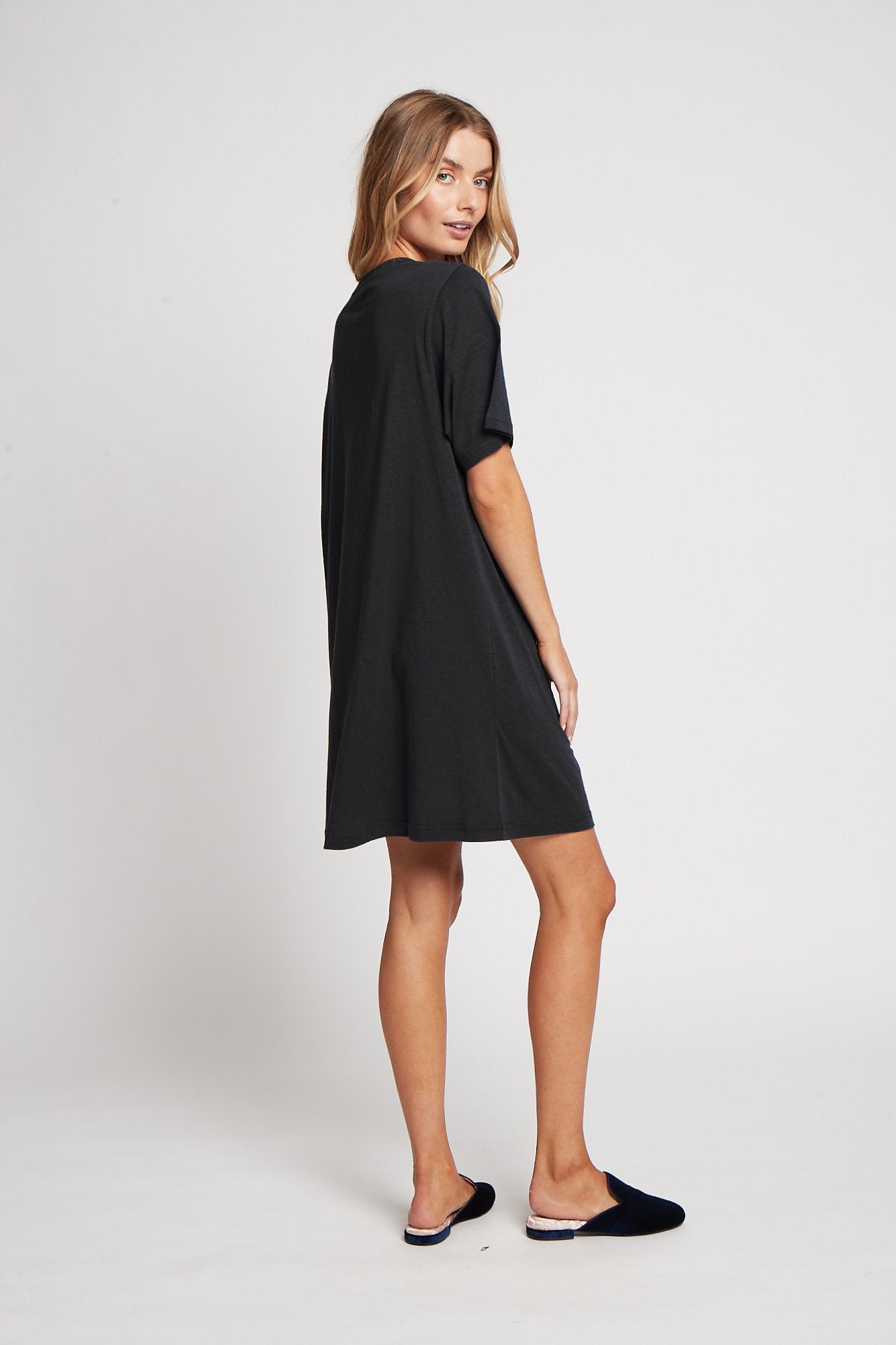 Homebodii Oversized Tencel™ Womens Sleep TShirt Vintage Black | Homebodii
