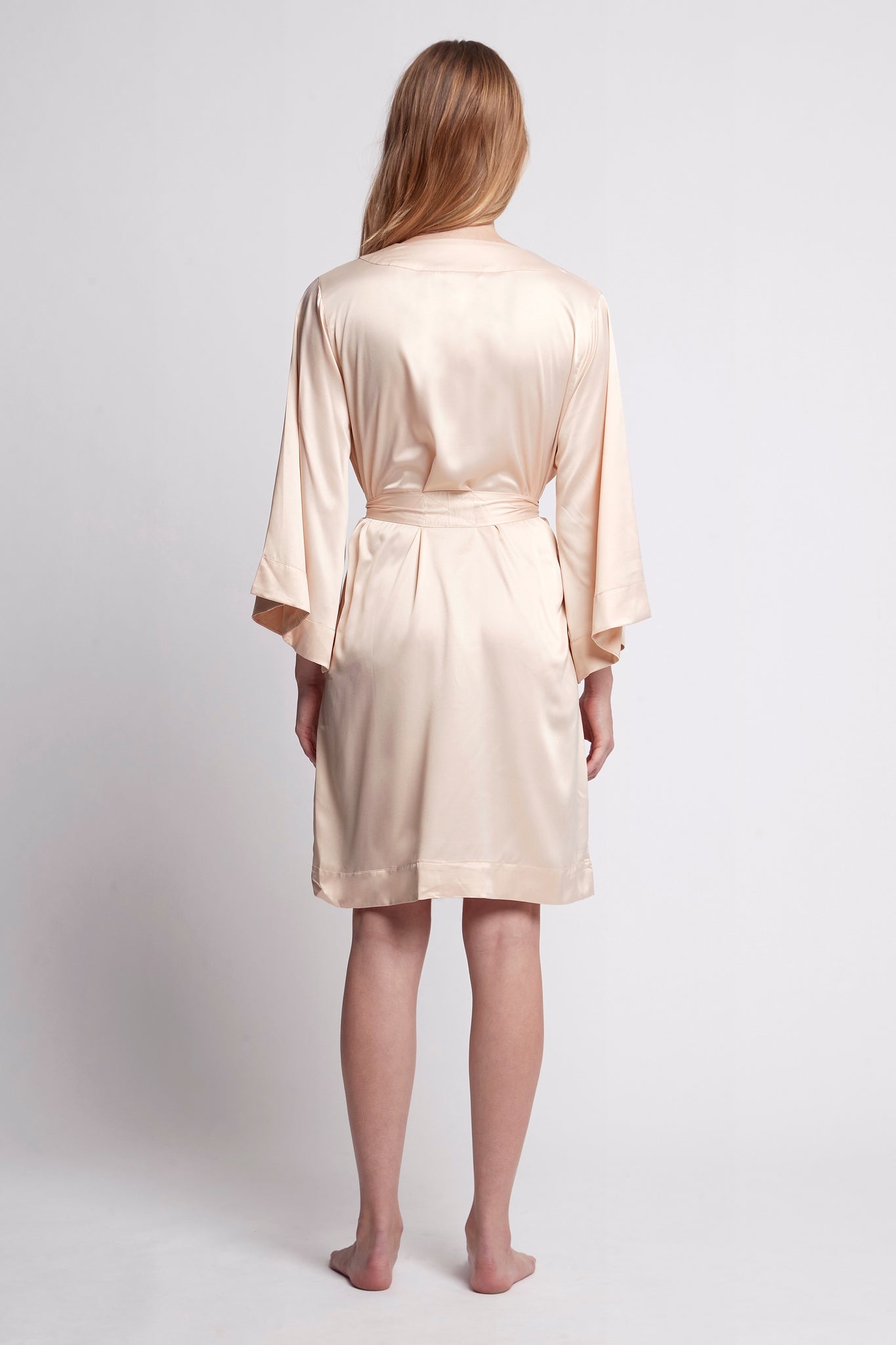 Jasmine Luxury Satin Personalised Robe Blush | Homebodii