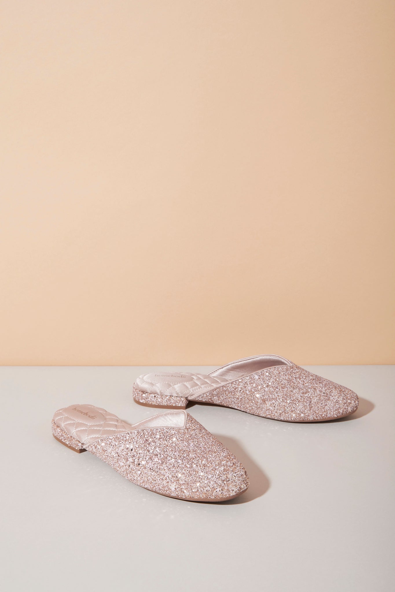 Lady Daphne Luxury Glitter Slipper Blush | Homebodii