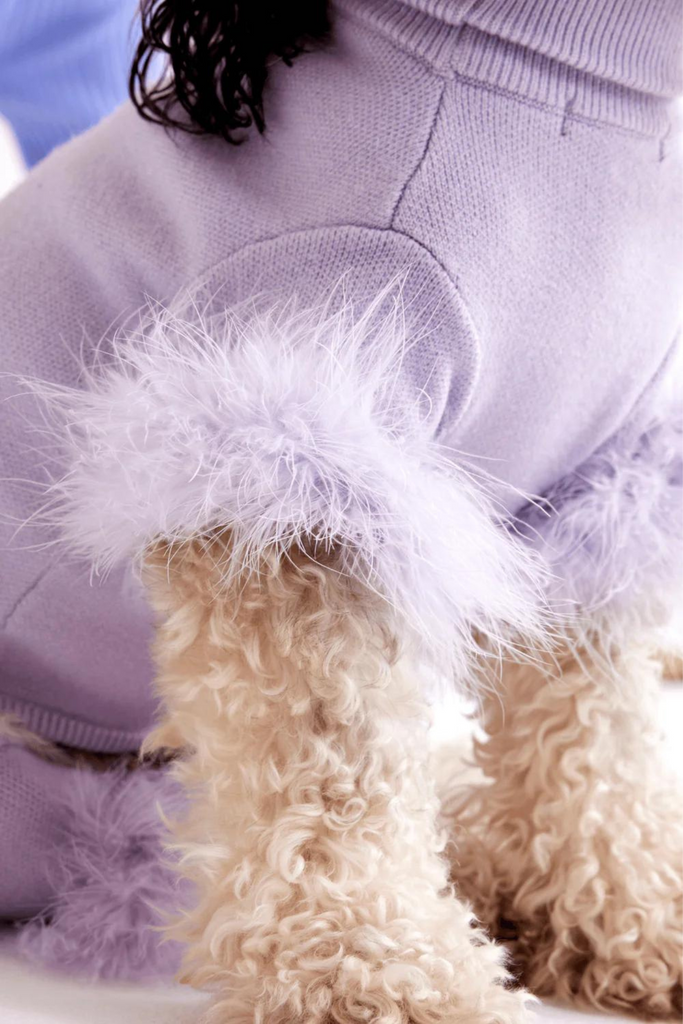 Max Bone  Feather Knit Onesie Color: Lavender | Homebodii