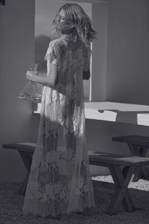 Ivory Lace Bridal Robe | Amira Long Robe