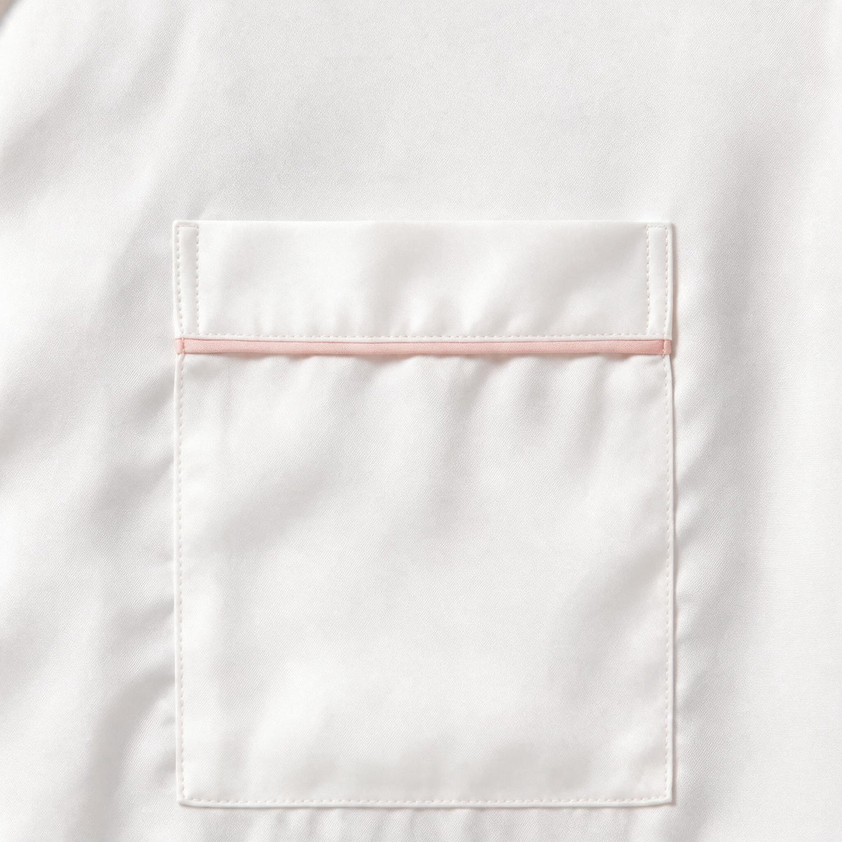 Eva Lounge Tencel™ Pyjama Set - White with Blush Piping