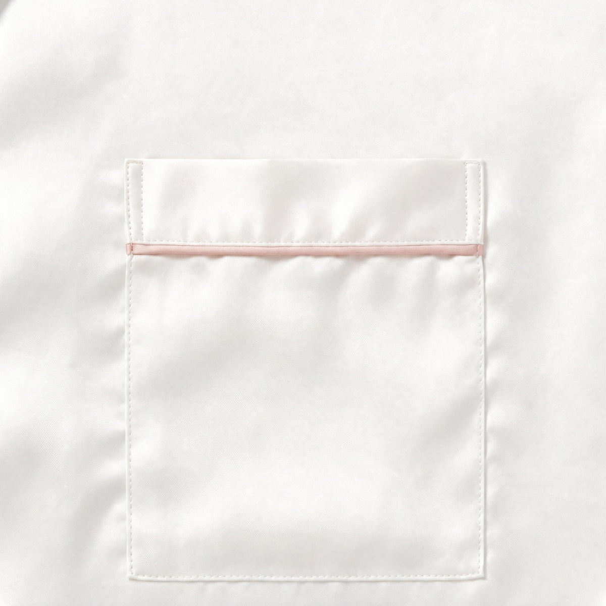 Grace Lounge Pyjama Set - White with Blush Piping