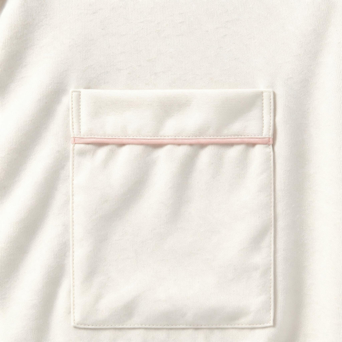 Mila Bamboo Lounge Pyjama Set – White with Blush Piping
