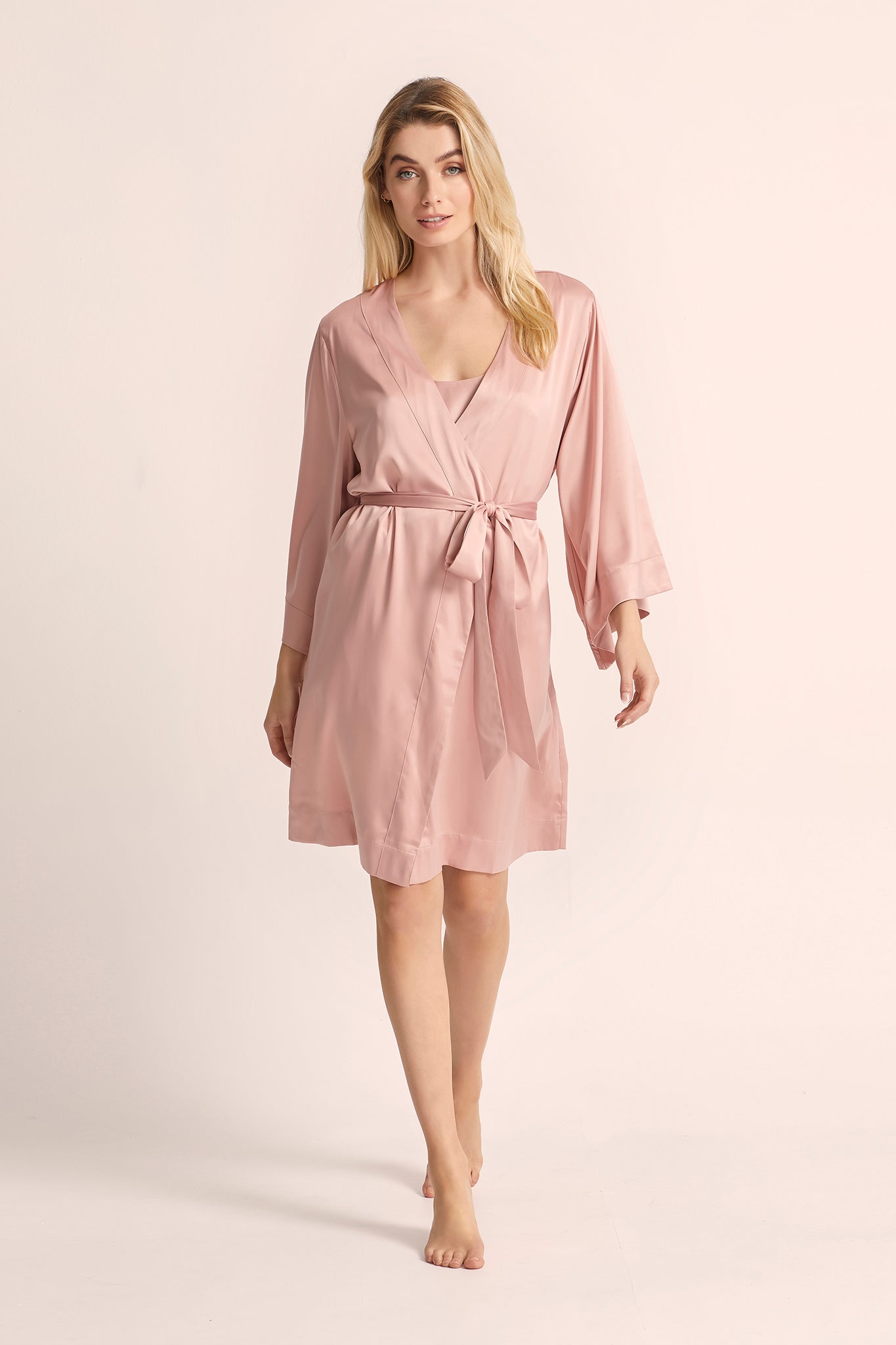 Samite House Robe Jasmine Luxury Satin Personalised Robe Rust | Homebodii – Homebodii AU