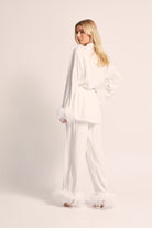 Emilie Tencel Detachable Feather personalised pyjamas in white