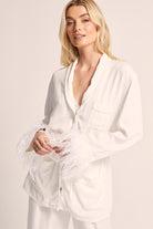 Emilie Tencel Detachable Feather personalised pyjamas in white