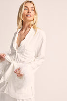 Emilie Tencel Detachable Feather personalised pyjamas in white