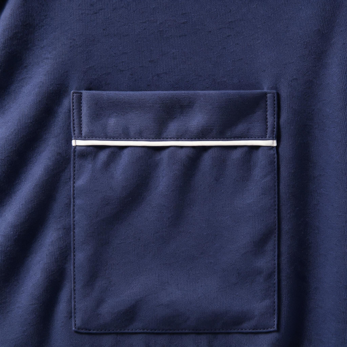 Petra Tencel™ Lounge Pyjama Set - Navy with White Piping