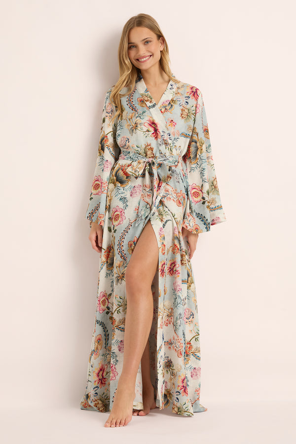 Bijou Maxi Robe - Blue Print
