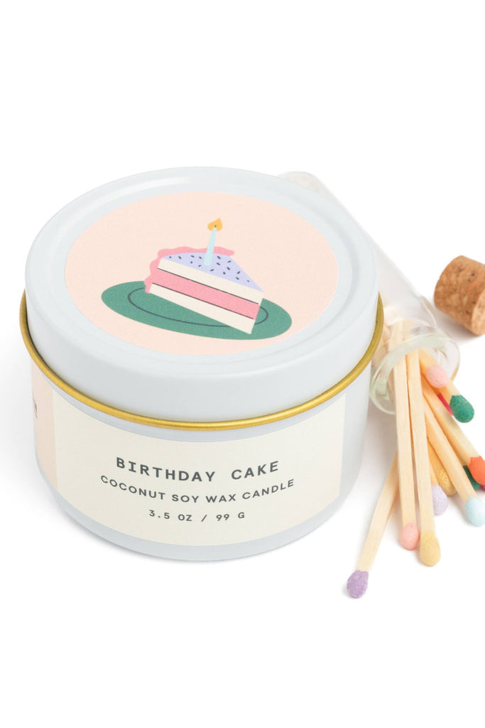 Birthday Cake Scented Candle And Matches Set | Homebodii