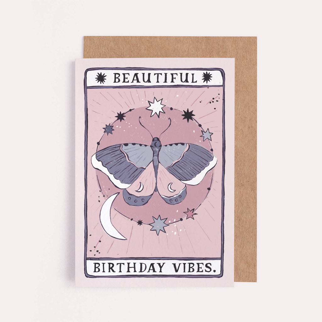 Moth Birthday Vibes Card | Birthday Card | Tarot Card | Homebodii