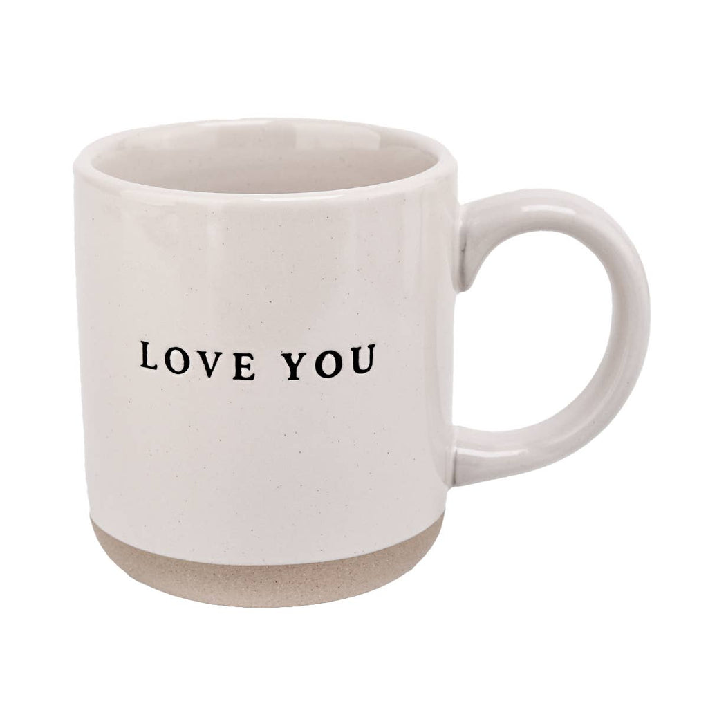 Love You  Cream Stoneware Coffee Mug  14 Oz | Homebodii