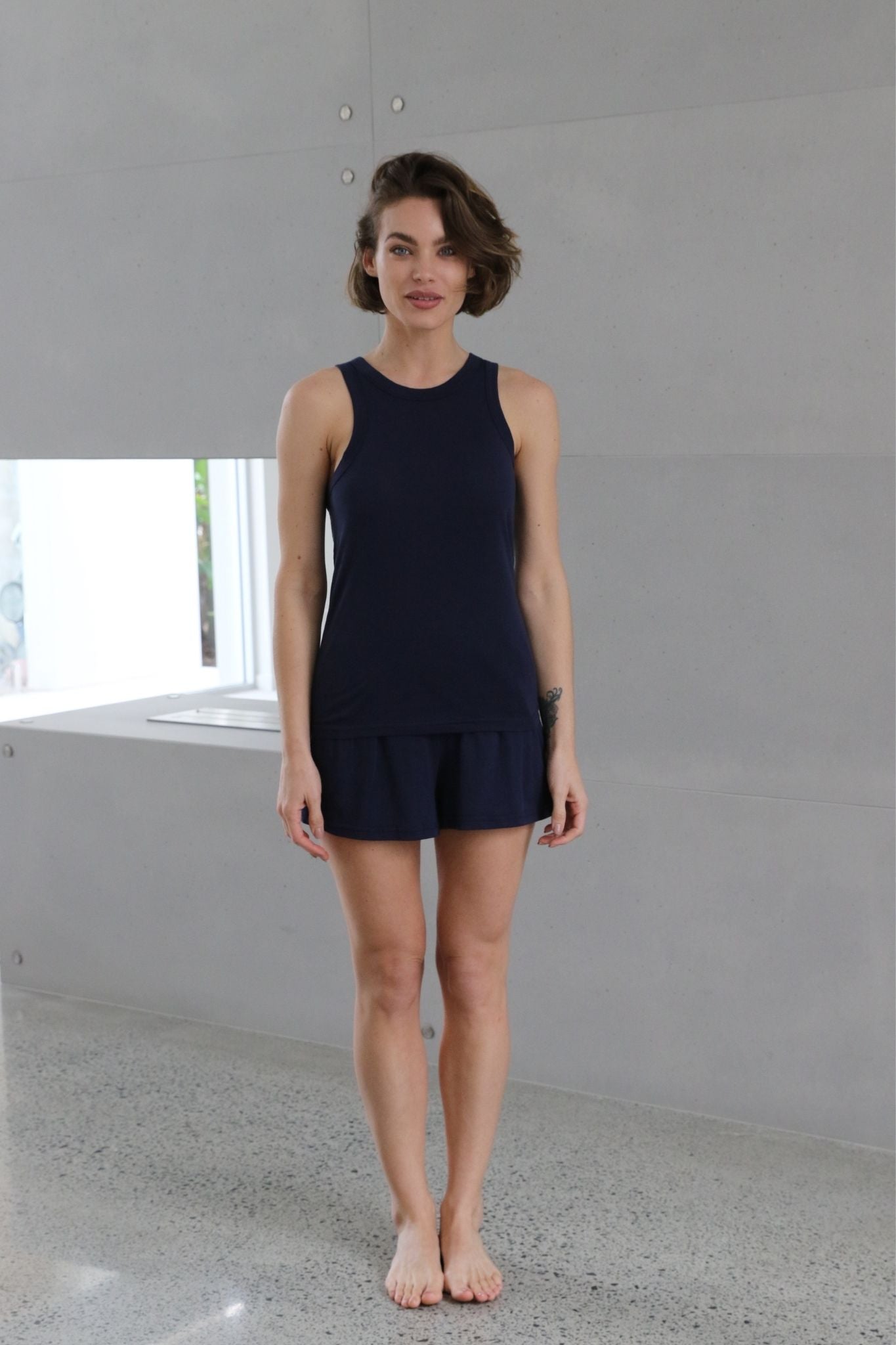 Homebodii Basic Tencel™ Womens Basic Short  Navy | Homebodii