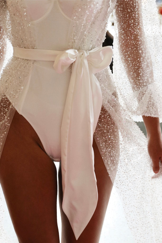 Athena Luxury Beaded Bridal Robe | Homebodii