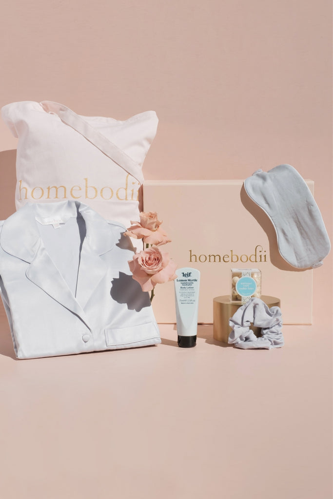 Happy Birthday Pyjama Gift Hamper By Homebodii  Eggshell Blue | Homebodii