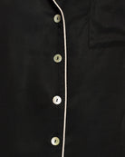 Eva Short Tencel™  Womens Personalised Pyjama Set  Black With Blush Piping | Homebodii