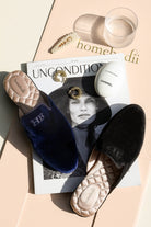 Florence Luxury Velvet Slipper  Black | Homebodii