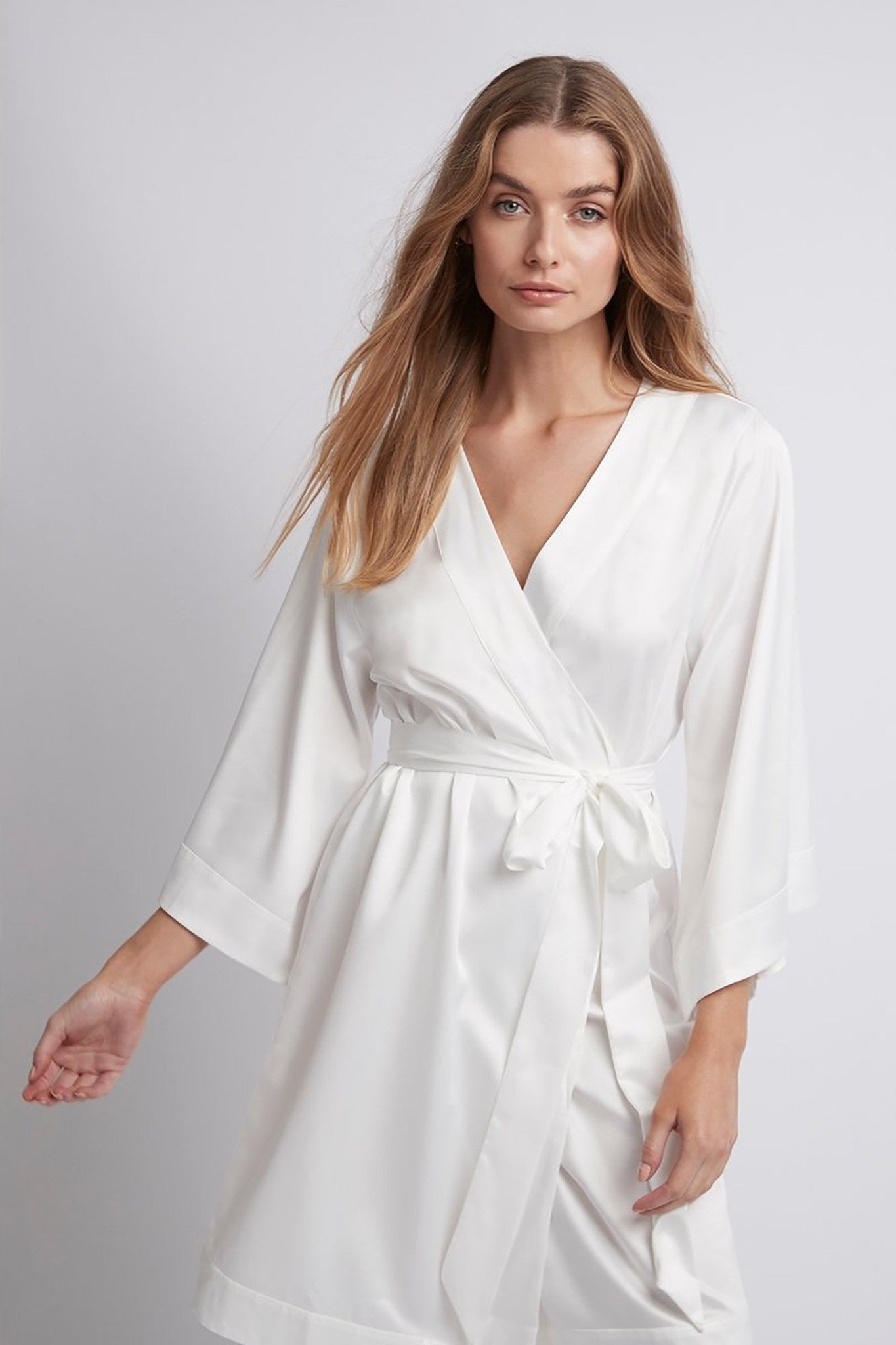 Whispy Robe White Satin Robe