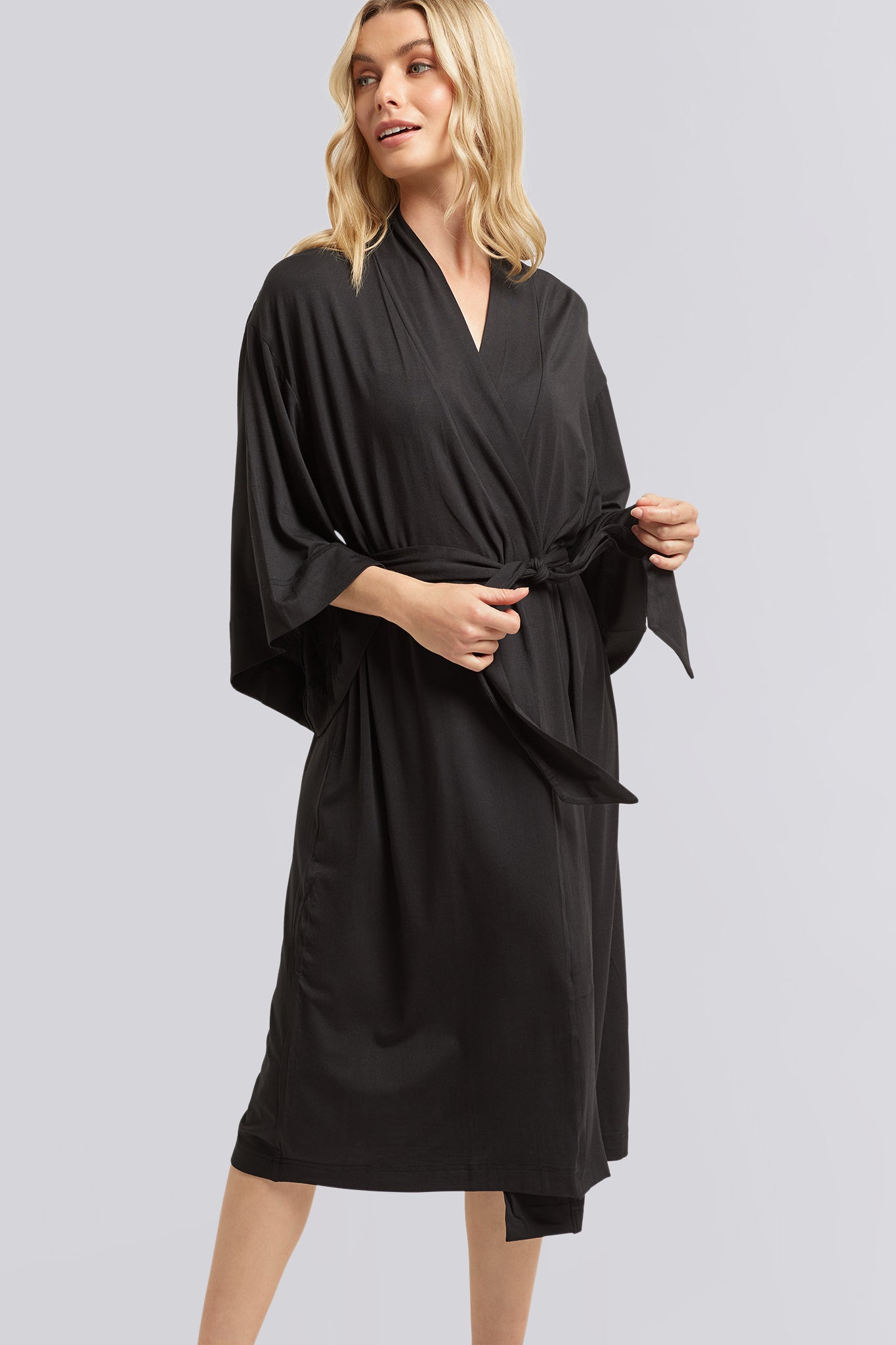 Petra Modal Robe Black | Homebodii