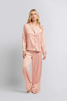 Toni Womens Personalised Satin Pyjama Lounge Set  Rust | Homebodii
