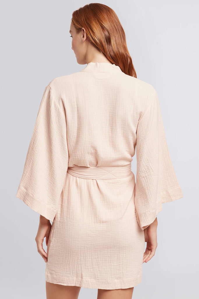 Piper Bubble Cotton Personalised Womens Robe  Blush | Homebodii