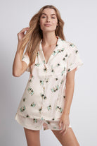 Ruby Womens Personalised Satin Pyjama Set Pug Short Pj Set | Homebodii
