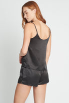 Jasmine Satin Cami Set  Black | Homebodii