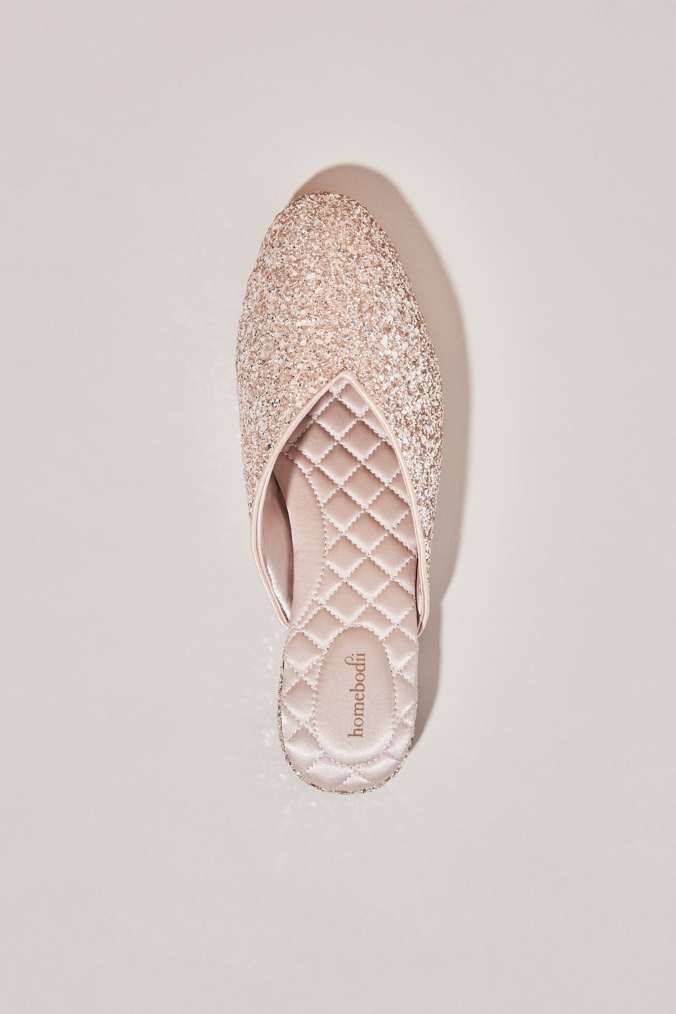 Lady Daphne Luxury Glitter Slipper  Champagne | Homebodii