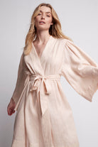 Rebecca Linen Personalised Robe Blush | Homebodii