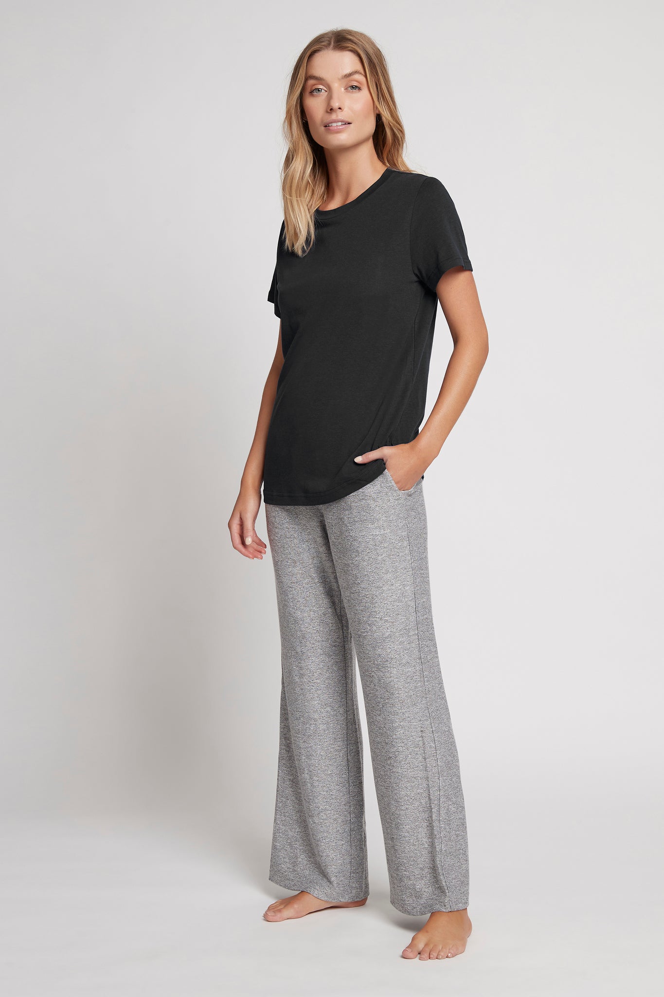 Homebodii Basic Tencel™ Womens TShirt  Vintage Black | Homebodii