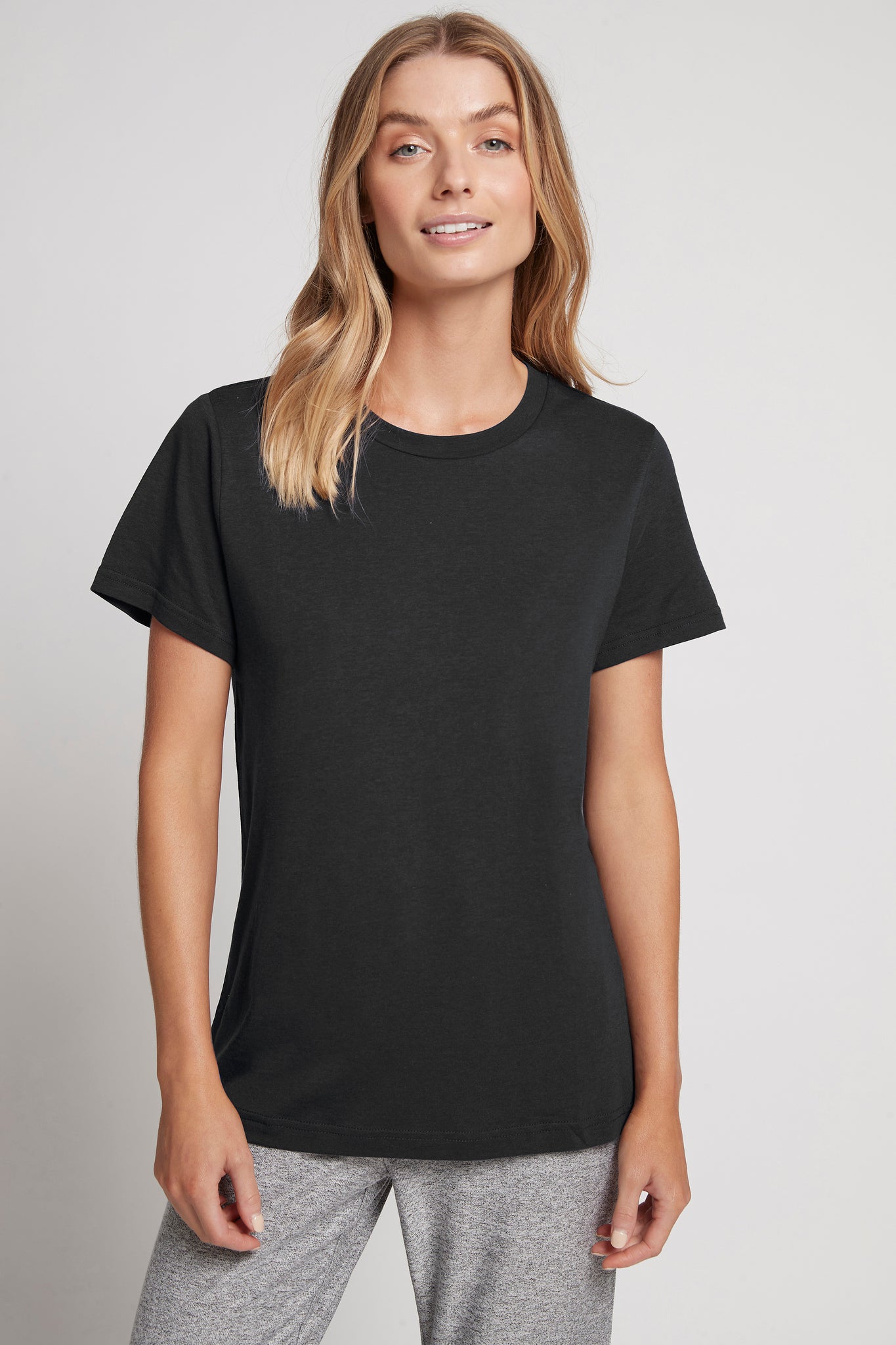 Homebodii Basic Tencel™ Womens TShirt  Vintage Black | Homebodii