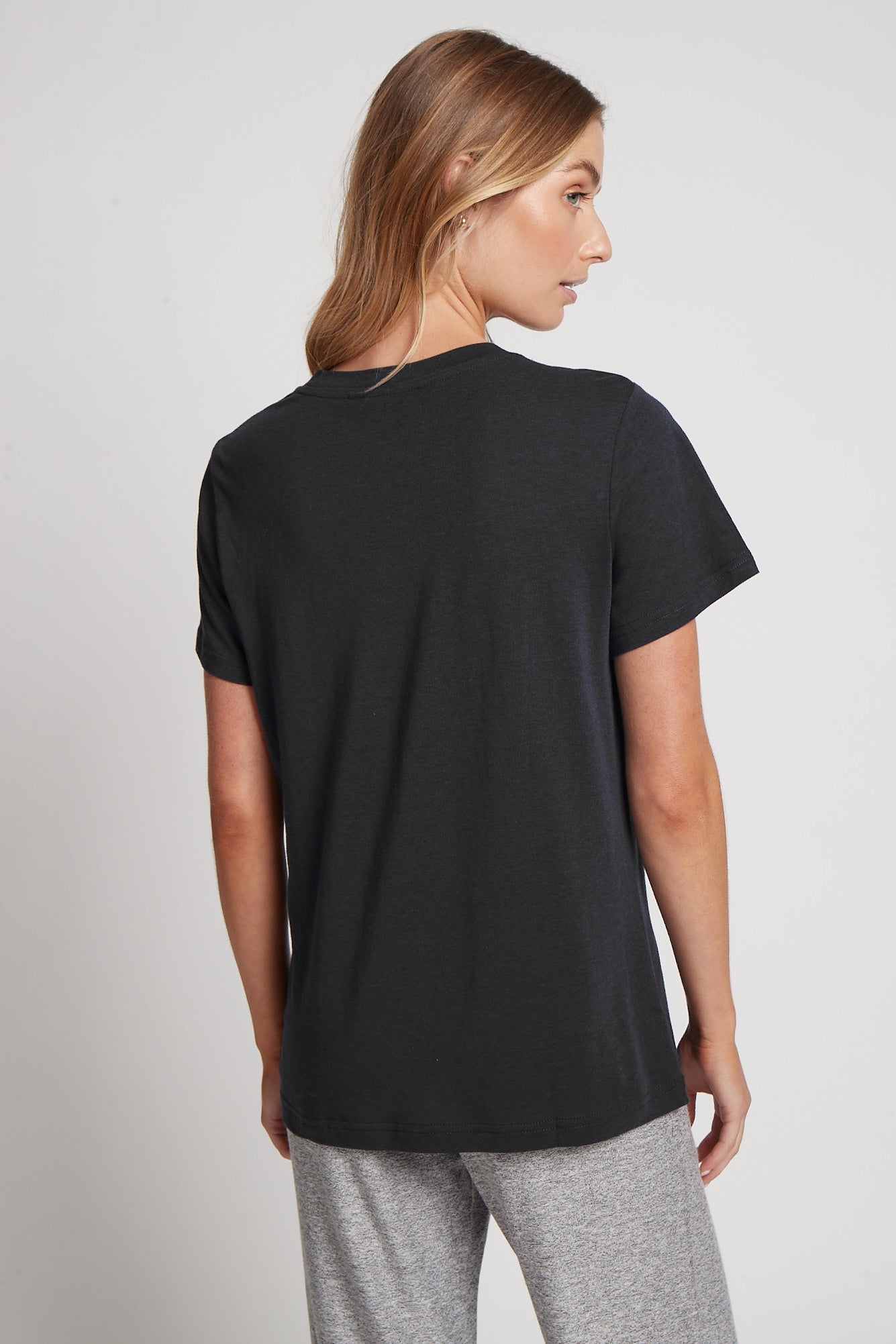 Homebodii Basic Tencel™ Womens TShirt  Vintage Black | Homebodii