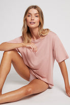 Homebodii Oversized Tencel™ Womens TShirt  Blush | Homebodii