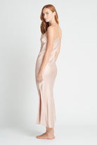 Kiralee Luxury Satin Slip Dress  Dusty Rose | Homebodii