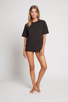 Homebodii Oversized Tencel™ Womens TShirt   Vintage Black | Homebodii