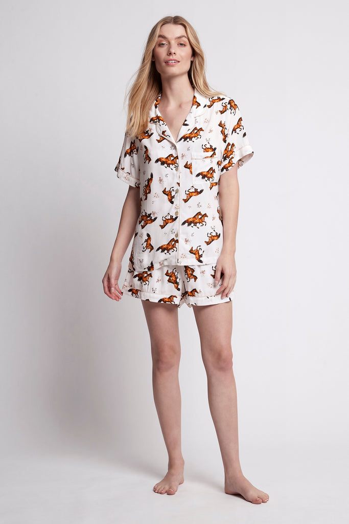 Mojo Horse Womens Viscose Personalised Short Pyjama Set | Homebodii
