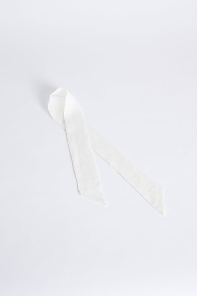 Personalised Linen Hair Ribbon  White | Homebodii