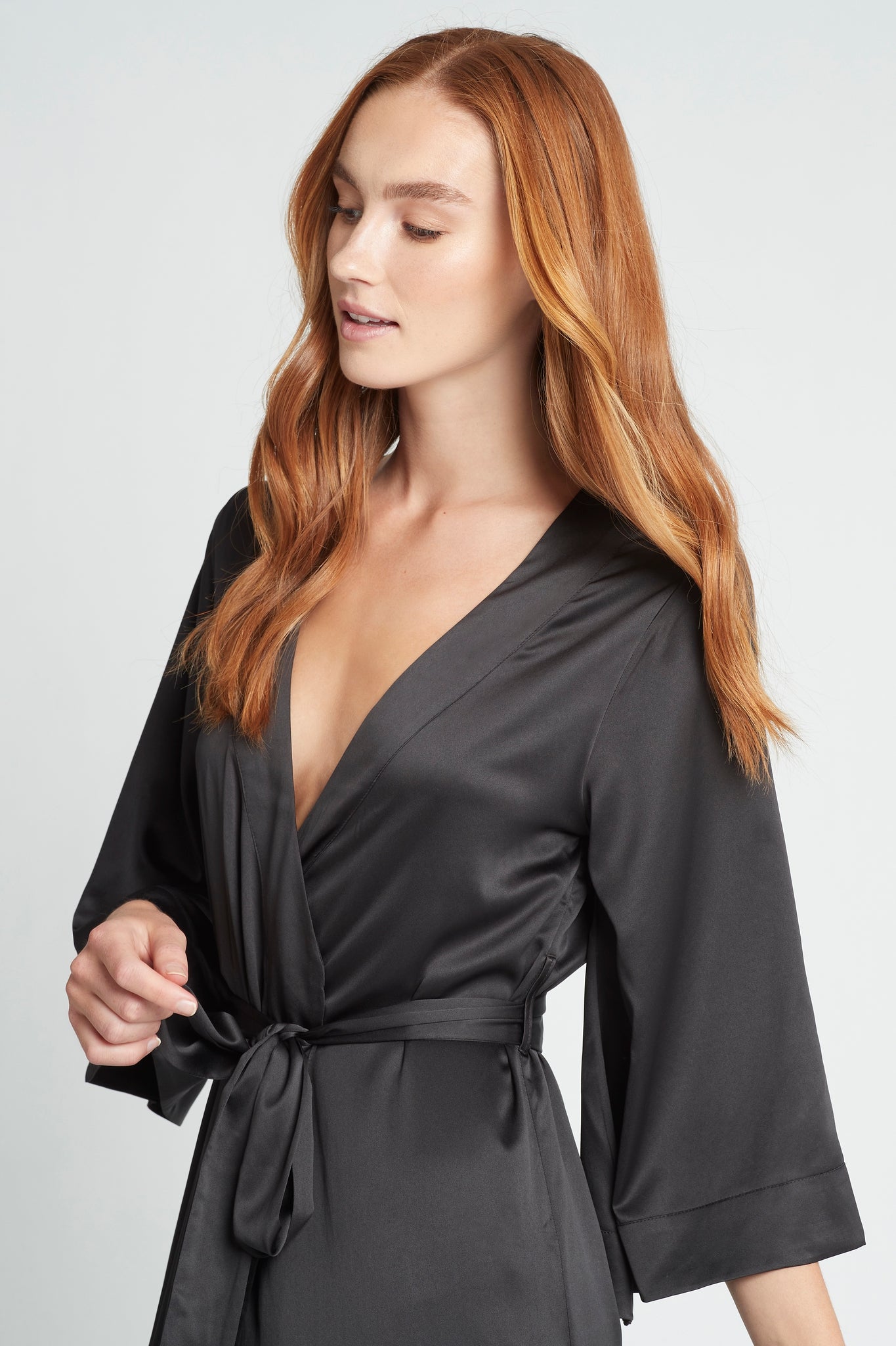 Jasmine Long Robe - Black - S Jasmine Long Robe - Black - S
