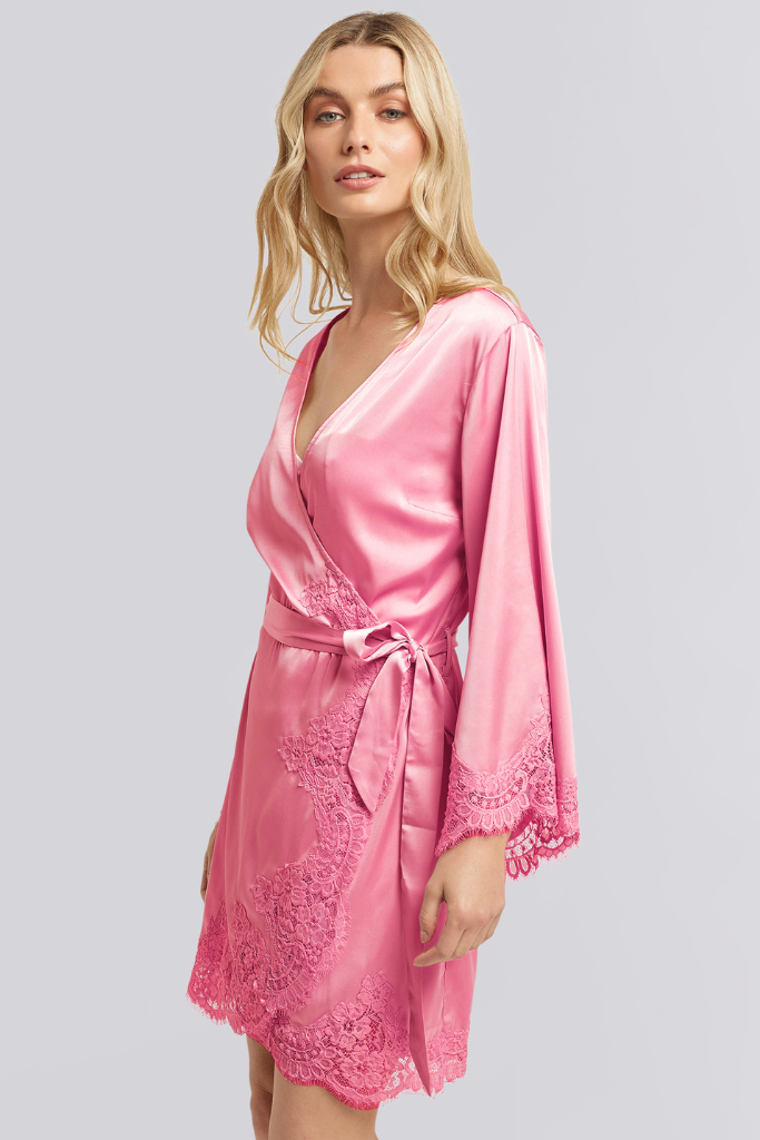 Sian Luxury Satin Personalised Robe Chateau Rose Limited Edition Homebodii Homebodii AU